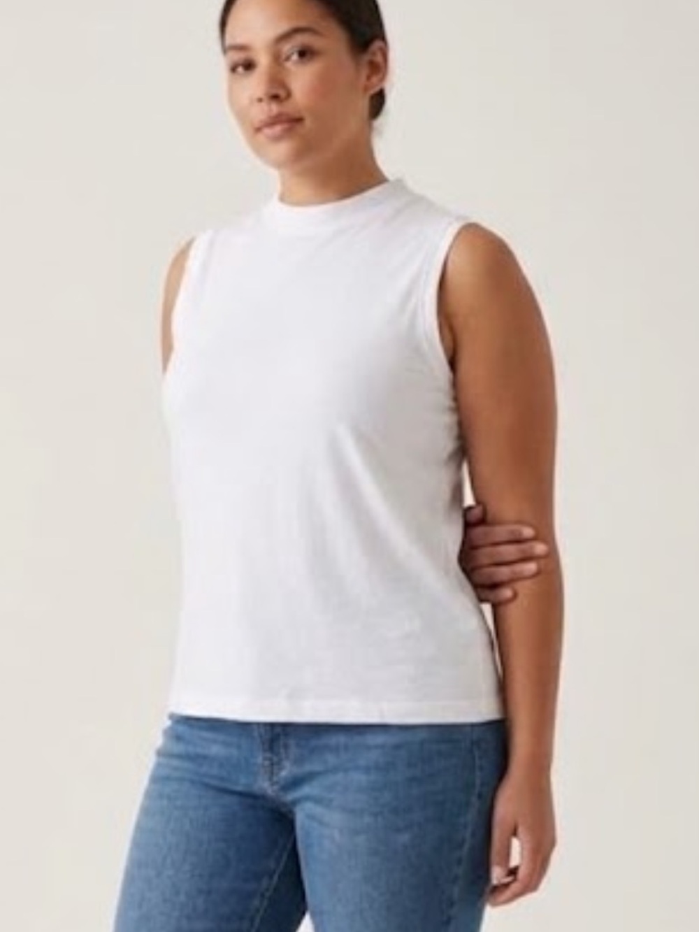 A new day women's white tank top size M 100% cotton